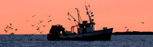 Fishing Boat Silhouette At Sunset